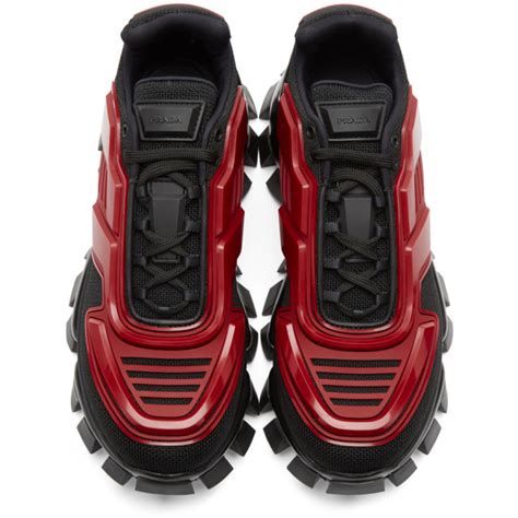 prada black and red sneakers|red high top prada.